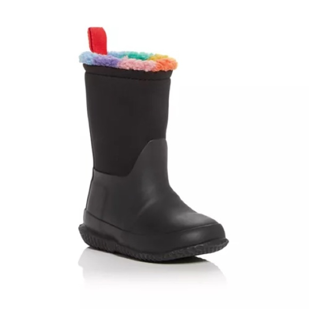 Hunter Unisex Black Rainbow Sherpa Lined Snow Rain Winter Boots Kids New Size 6